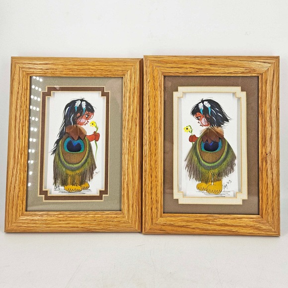 Art | Pair Of Vintage The Painted Feather Children Of Pooti Tribe Kay ...